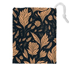 Background Pattern Leaves Texture Drawstring Pouch (4xl) by Maspions