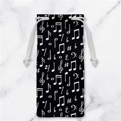 Chalk Music Notes Signs Seamless Pattern Jewelry Bag by Ravend