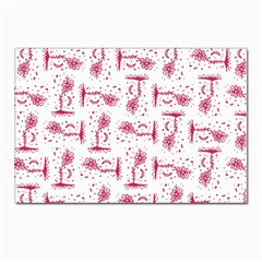 Fantasy Landscape Scene Sketchy Illustration Motif Pattern Wb Postcards 5  X 7  (pkg Of 10) by dflcprintsclothing