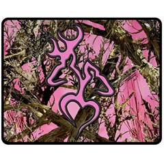 Pink Browning Deer Glitter Camo Fleece Blanket (medium) by Maspions