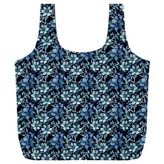 Blue Flowers 001 Full Print Recycle Bag (xxl) by DinkovaArt