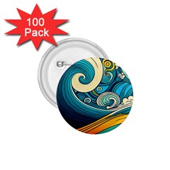 Waves Ocean Sea Abstract Whimsical Art 1 75  Buttons (100 Pack)  by Maspions
