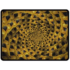 Spiral Symmetry Geometric Pattern Black Backgrond Fleece Blanket (large) by dflcprintsclothing