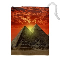 Pyramids Egypt Monument Landmark Sunrise Sunset Egyptian Drawstring Pouch (5xl) by Proyonanggan