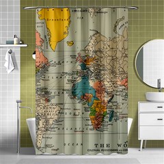 Vintage World Map Shower Curtain 48  X 72  (small)  by Proyonanggan