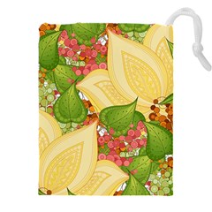 Pattern Texture Leaves Drawstring Pouch (4xl) by Proyonanggan