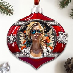 Colorful Model Metal Snowflake And Bell Red Ornament by Sparkle