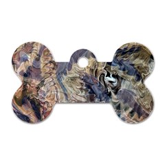 Abstract Wings Dog Tag Bone (one Side) by kaleidomarblingart