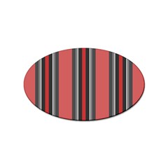 Rosa Grau Streifen Sticker Oval (100 Pack) by 2607694c