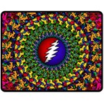 Grateful Dead Bear Pattern Two Sides Fleece Blanket (Medium) 58.8 x47.4  Blanket Front