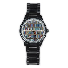 Bookshelf Stainless Steel Round Watch by Ket1n9