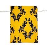 Yellow Regal Filagree Pattern Lightweight Drawstring Pouch (XL) Back