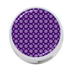 White pentacle and purple pattern 4-Port USB Hub (One Side) Front