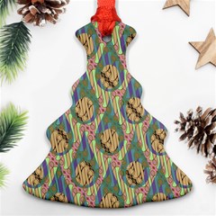 Tribal Background Boho Batik Ornament (christmas Tree)  by anzea