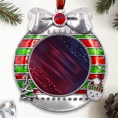 Illustrations Space Purple Metal X mas Ribbon With Red Crystal Round Ornament by anzea
