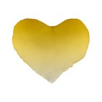 Gradient  green, yellow Standard 16  Premium Flano Heart Shape Cushions Front