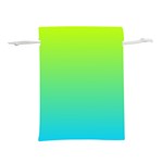 Gradient  green, yellow Lightweight Drawstring Pouch (S) Back