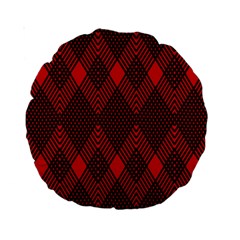 Pattern Red Black, Standard 15  Premium Round Cushions by 2607694c
