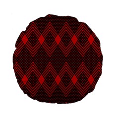 Pattern Red Black, Standard 15  Premium Flano Round Cushions by 2607694c