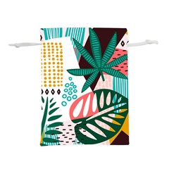 Abstract Seamless Pattern With Tropical Leaves Lightweight Drawstring Pouch (m) by Hannah976