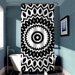 Circular Concentric Radial Symmetry Abstract Shower Curtain 36  X 72  (stall)  by Proyonanggan