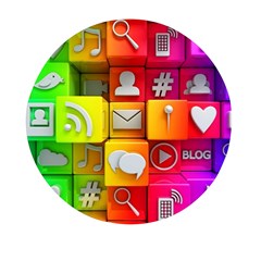 Colorful 3d Social Media Mini Round Pill Box (pack Of 3) by Ket1n9