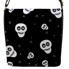 Skull Pattern Flap Closure Messenger Bag (s) by Ket1n9