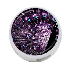 Purple Peacock 4-port Usb Hub (one Side) by Bedest