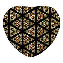 Pattern Stained Glass Triangles Heart Glass Fridge Magnet (4 Pack) by HermanTelo