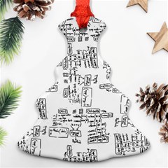 Blackboard Algorithms Black And White Pattern Ornament (christmas Tree)  by dflcprintsclothing