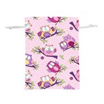 Owls Bird Animal Pattern Lightweight Drawstring Pouch (M) Front