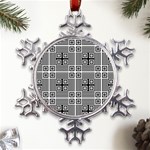 Squares Inside Background Checkered Contemporary Effect Electronic Futuristic Graphic Illusion Modern Metal Large Snowflake Ornament Front