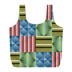 Patchwork Tile Pattern Mosaic Full Print Recycle Bag (l) by Loisa77