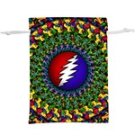 Grateful Dead Bear Pattern Lightweight Drawstring Pouch (XL) Front