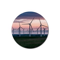 Wind Giants At Twilight Rubber Coaster (round) by Tellerarts