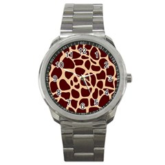 Animal Print Girraf Patterns Sport Metal Watch by Ket1n9