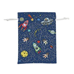 Cat Space Astronaut Rocket Maze Lightweight Drawstring Pouch (l) by Perong