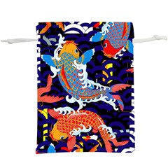 Koi Fish Traditional Japanese Art Lightweight Drawstring Pouch (xl) by Perong