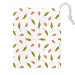 Leaves Pattern Seamless Texture Drawstring Pouch (4XL) Front