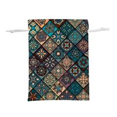Flower Texture Background Colorful Pattern Lightweight Drawstring Pouch (l) by Cemarart