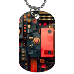 Tech Technology Pattern Dog Tag (one Side) by Salmanaz77