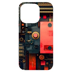 Tech Technology Pattern Iphone 14 Pro Black Uv Print Case by Salmanaz77