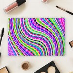 Neon Trippy Swirls Twirls Design Cosmetic Bag (Large) Back