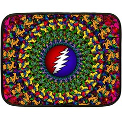 Grateful Dead Bear Pattern Fleece Blanket (mini) by Maspions