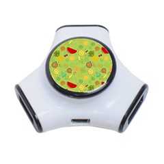 Art Fruits Pattern 3-port Usb Hub by Maspions