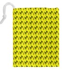 Fern Pattern 2 Yellow Drawstring Pouch (4XL) Back