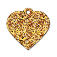 Whimsy Chickens Pattern (ai) Dog Tag Heart (one Side) by dflcprintsclothing