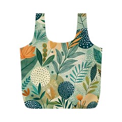 Leaves Pattern Flora Nature Full Print Recycle Bag (m) by Posterlux