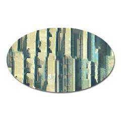 Texture Abstract Buildings Oval Magnet by anzea