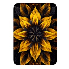 Yellow Flower Pattern Leaves Rectangular Glass Fridge Magnet (4 Pack) by Maspions